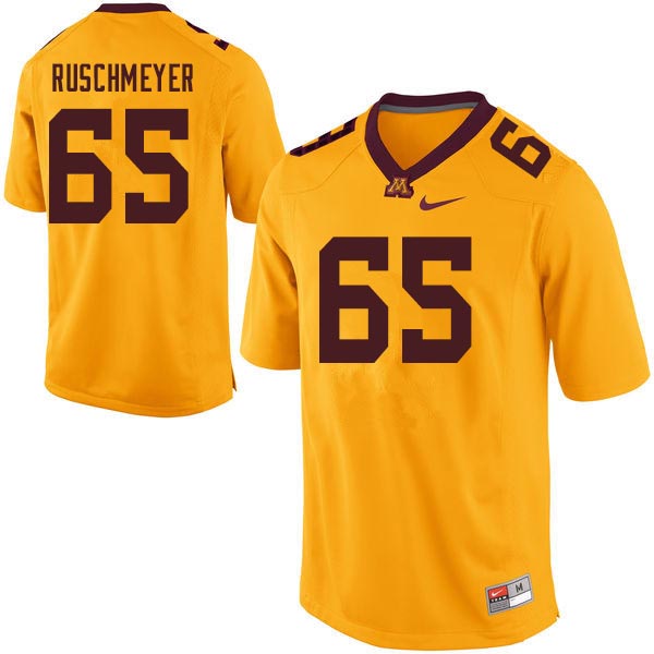 Men #65 Axel Ruschmeyer Minnesota Golden Gophers College Football Jerseys Sale-Gold